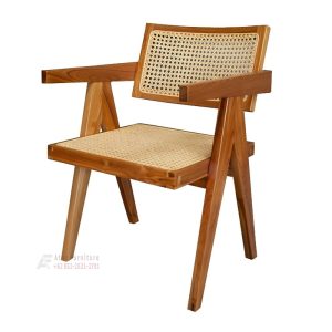 Maldivian Teak Rattan Dining Chairs